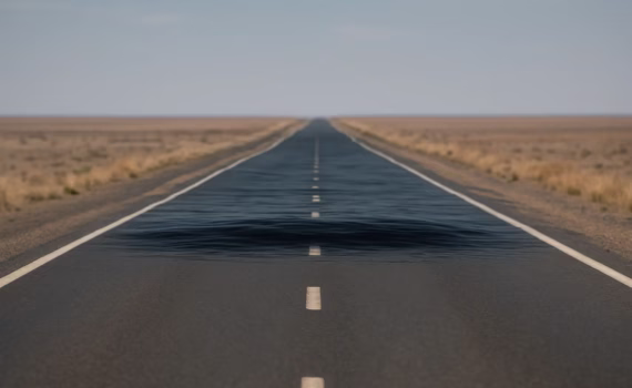 The Inferior Mirage Atmospheric Effect